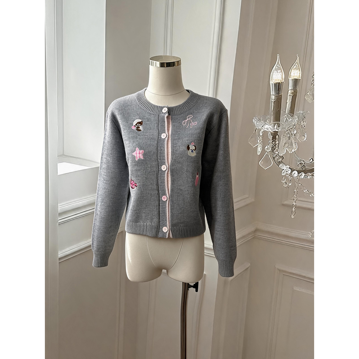 Korean Embroidered Wool Cardigan Women Loose Soft Knit Outerwear - Style 39159d - Image 5