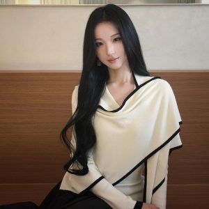 Korean Style Two-Piece Knit Sweater Set with Triangle Shawl Design Slimming Long Sleeve Top Fall