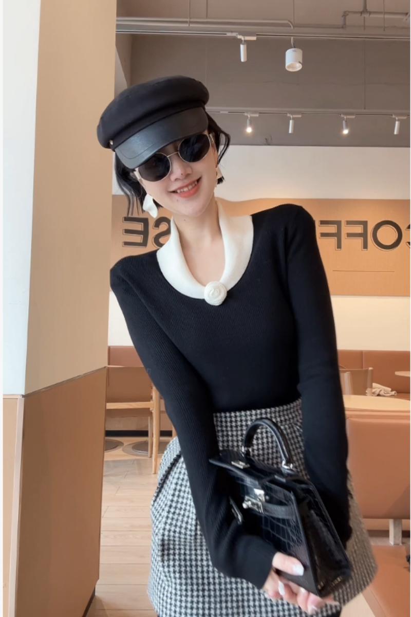 Lilian Ribbed Knit Sweater with Color Block Design Women New Fall 2026 - Image 2