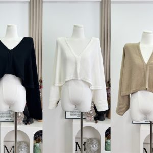 Old Money V-Neck Wool Knit Sweater for Women Early Autumn Wide Sleeve Drop Shoulder Loose Lazy High-End Top